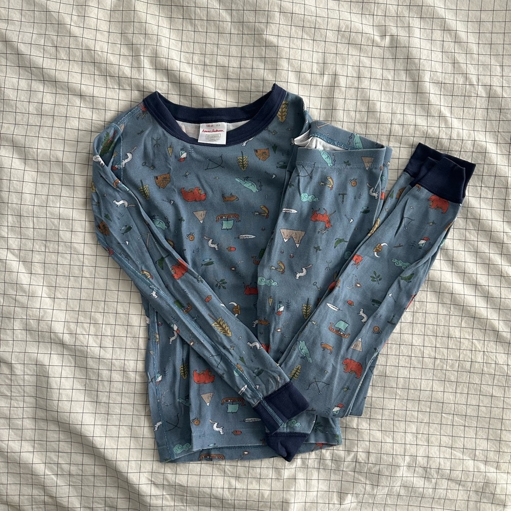 Blue Kids Pajamas with Viking Print
